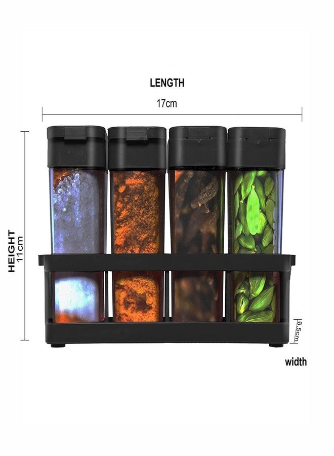Bimex Plastic Kitchen 8 Pcs Sets Airtight Spice Rack Storage Jar Masala Box Spice Container Idle for, Easy Flow Spice Storage Container with Tray (Pack of 1) (Multicolor) - Image 2